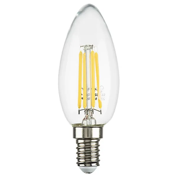 Лампа энергосберегающая LED FILAMENT 220V C35 E14 6W=65W 400-430LM 360G CL 3000K 30000H Lightstar 933502