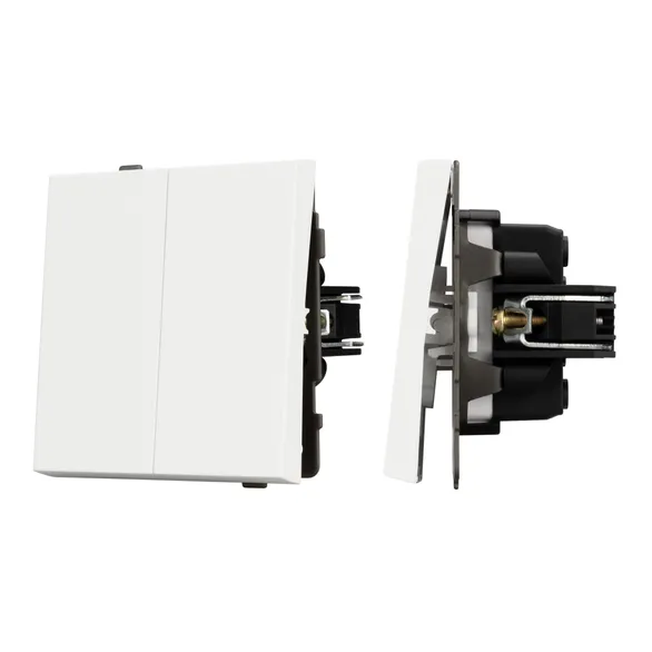 Механизм выключателя двухклавишный проходной SWT-TENDO-MKP2-SFPL-WH (230V, 10A) Arlight 054556