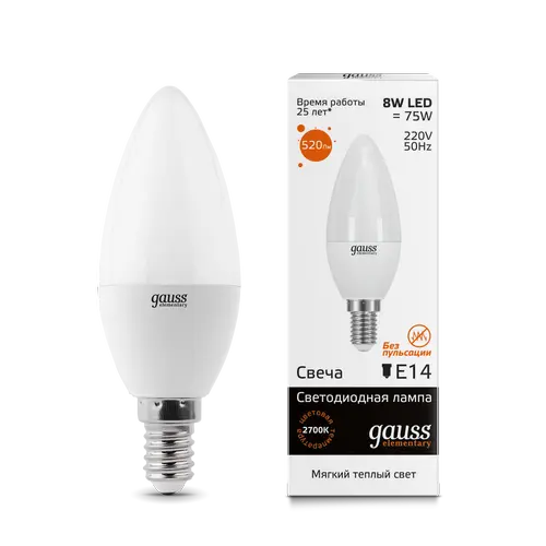 Лампа Gauss 33118 LED Elementary Candle Лампа Gauss 33118 LED Elementary Candle