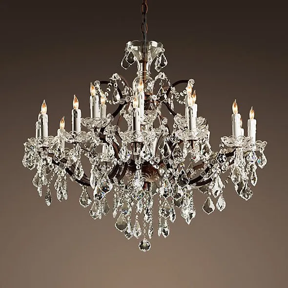 Подвесная люстра RH Rococo Iron &amp; Crystal Chandelier 18 ImperiumLoft 107725-22 40.2220