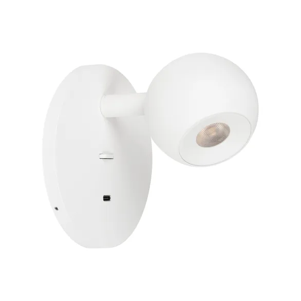 Светильник SP-OTTORI-WALL-CHARGE-6W Warm3000 (WH, 30 deg, 230V, USB-C) Arlight 058477