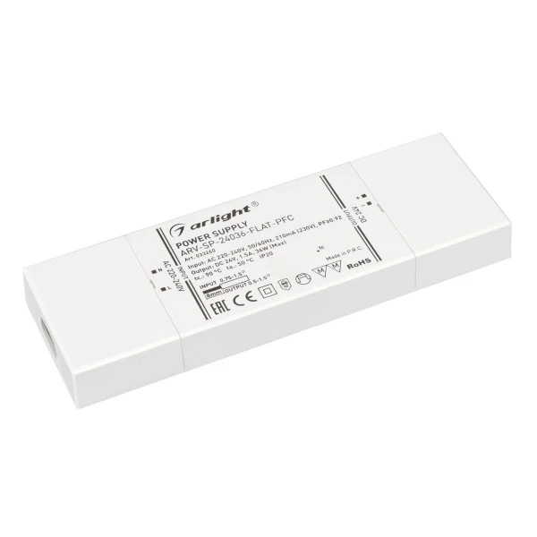 Блок питания для светодиодной ленты Arlight 033260 ARV-FLAT Блок питания для светодиодной ленты Arlight 033260 ARV-FLAT