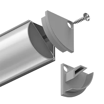 Комплект заглушек для углового профиля LeDron 1515-Z Grey