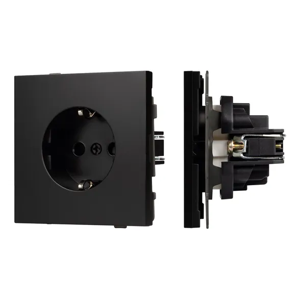 Механизм электрической розетки SCT-TENDO-MEU1-PL-BK (230V, 16A) (Arlight, Черный) 054079
