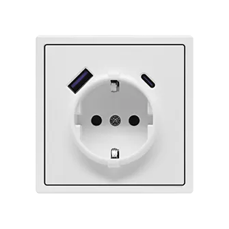 Розетка одинарная с заземлением с USB-портом для зарядки Type A + Type C LeDron EU Socket with USB A+C 20W White Розетка одинарная с заземлением с USB-портом для зарядки Type A + Type C LeDron EU Socket with USB A+C 20W White