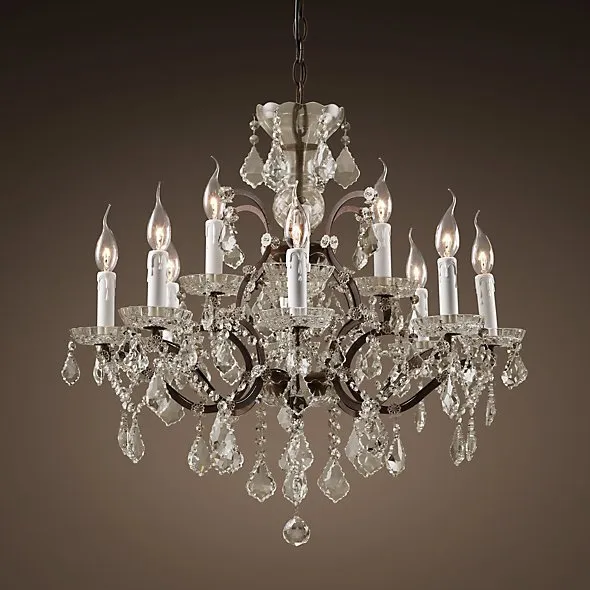 Подвесная люстра 19TH C. ROCOCO IRON &amp; CLEAR CRYSTAL 12 ImperiumLoft 107428-22 40.2221