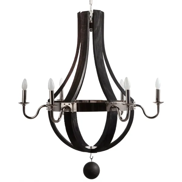 Подвесная люстра RH Wine Barrel chandelier Polished nickel ImperiumLoft 75513-22 40.478