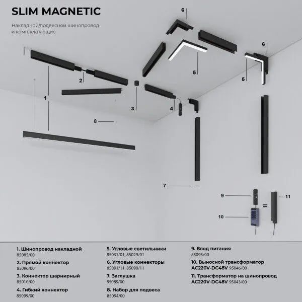 Трековый светильник Elektrostandard 85039/01 (латунь) Slim Magnetic Event a062803