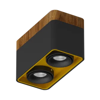 Накладной светодиодный светильник Ledron TUBING 2 Wooden 30 Black-Gold