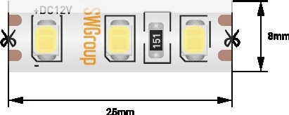 Светодиодная лента SWG SWG2120-12-9.6-WW-65-M Светодиодная лента SWG SWG2120-12-9.6-WW-65-M