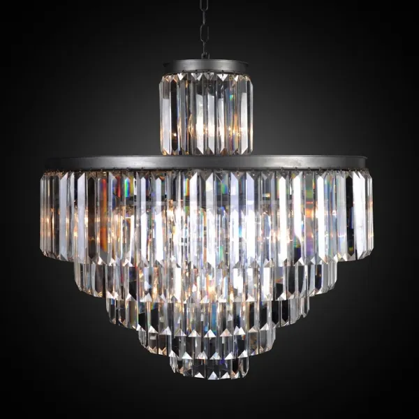 Подвесная люстра RH 1920s Odeon Clear Glass Fringe Chandelier - 6 rings ImperiumLoft 75125-22 40.1127