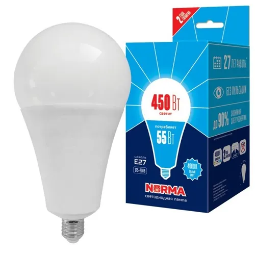 Лампочка светодиодная Volpe LED-A140-55W/4000K/E27/FR/NR картон Лампочка светодиодная Volpe LED-A140-55W/4000K/E27/FR/NR картон