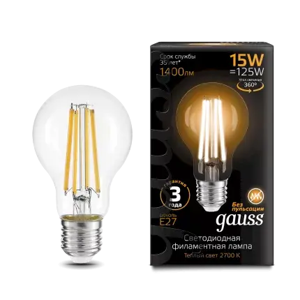 Лампа Gauss 102902115 А60 15W 1400lm 2700К Е27 LED