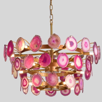 Люстра Agate Burst Chandelier 3 Round Pink D70 74967-22 ImperiumLoft Люстра Agate Burst Chandelier 3 Round Pink D70 74967-22 ImperiumLoft