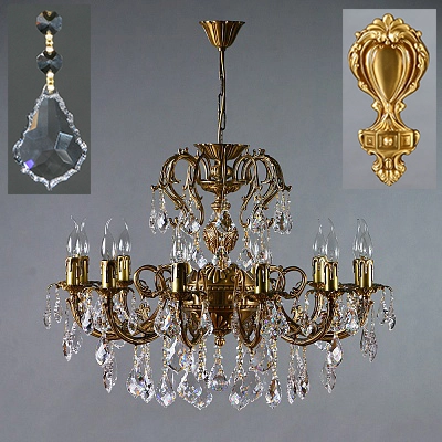 Подвесная люстра Ambiente 8888/12 AB Leaf crystal Подвесная люстра Ambiente 8888/12 AB Leaf crystal