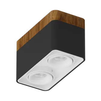 Накладной светодиодный светильник Ledron TUBING 2 Wooden 30 Black-White