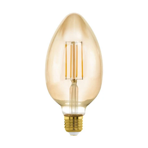 Светодиодная лампа филаментная диммируемая Eglo 110113 B80, 4W (E27), L170, 2200K, 470lm, стекло, янтарный Светодиодная лампа филаментная диммируемая Eglo 110113 B80, 4W (E27), L170, 2200K, 470lm, стекло, янтарный