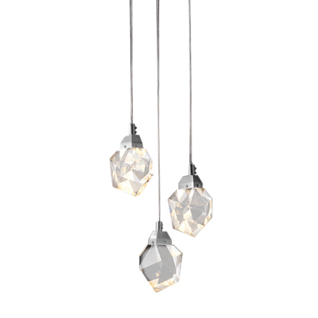 Подвесной светильник Delight Collection MD-020B-3 chrome Crystal rock Подвесной светильник Delight Collection MD-020B-3 chrome Crystal rock