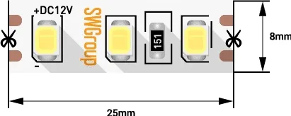 Светодиодная лента SWG SWG2120-12-9.6-NW-M Светодиодная лента SWG SWG2120-12-9.6-NW-M