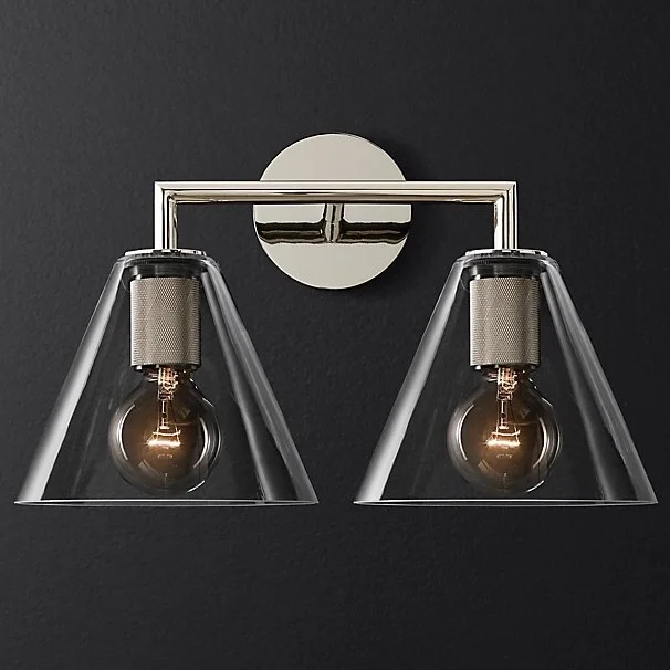 Бра Rh Utilitaire Funnel Shade Double Sconce Silver 123268-22 ImperiumLoft Бра Rh Utilitaire Funnel Shade Double Sconce Silver 123268-22 ImperiumLoft