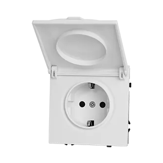 Розетка одинарная с заземлением с крышкой с защитными шторками LeDron EU Socket with Waterproof Cover White Розетка одинарная с заземлением с крышкой с защитными шторками LeDron EU Socket with Waterproof Cover White