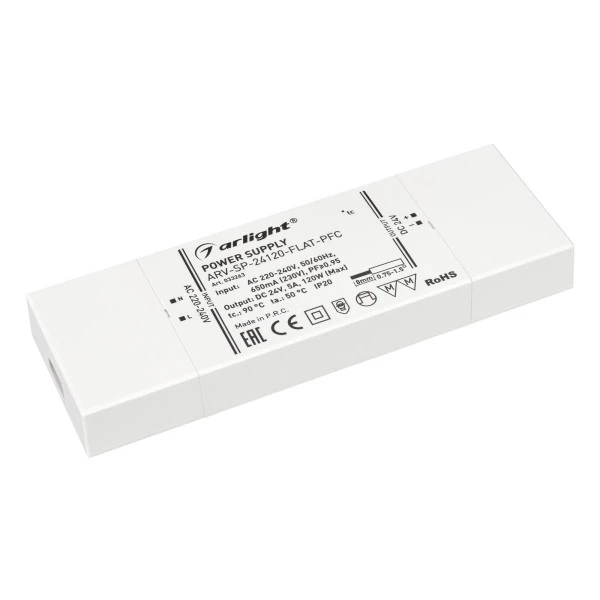 Блок питания для светодиодной ленты Arlight 033263 ARV-FLAT Блок питания для светодиодной ленты Arlight 033263 ARV-FLAT