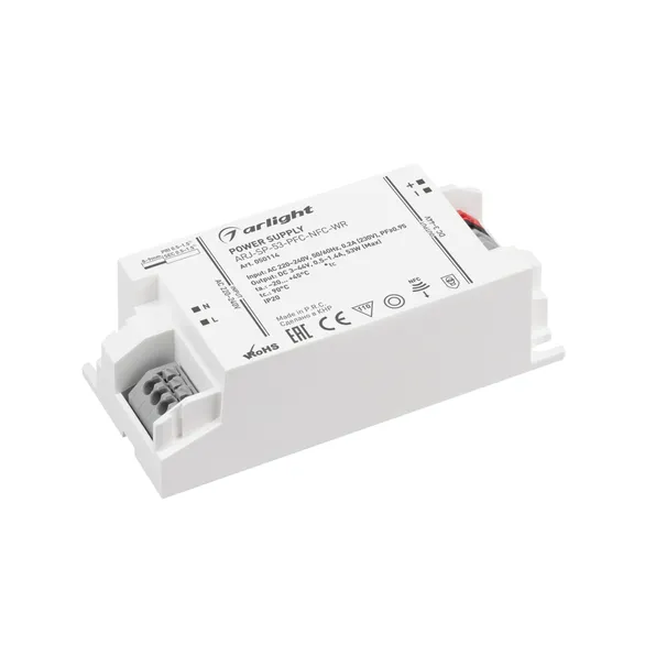 Блок питания ARJ-SP-53-PFC-NFC-WR (53W, 3-44V, 0.5-1.4A) Arlight 050114