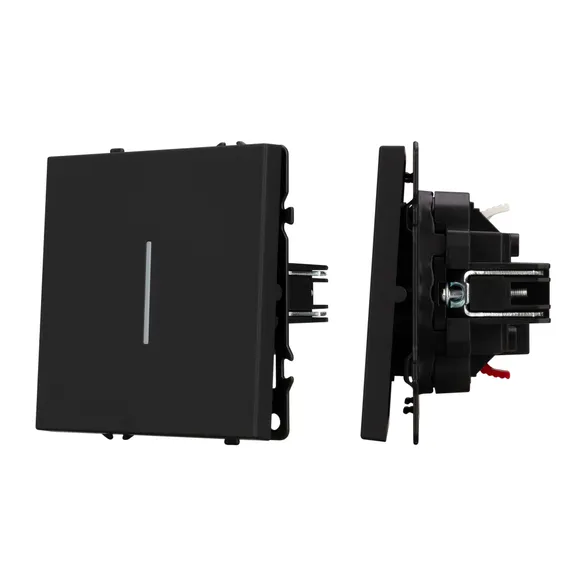 Механизм выключателя одноклавишный проходной LED SWT-NOBE-MKP1-SFPL-L-BK (230V, 10A) Arlight 054261