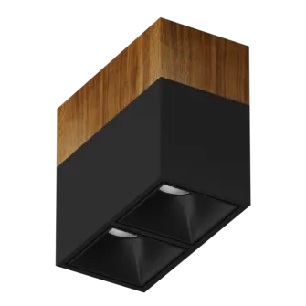 Накладной светодиодный светильник Ledron KUBING 2 Wooden 130 Black