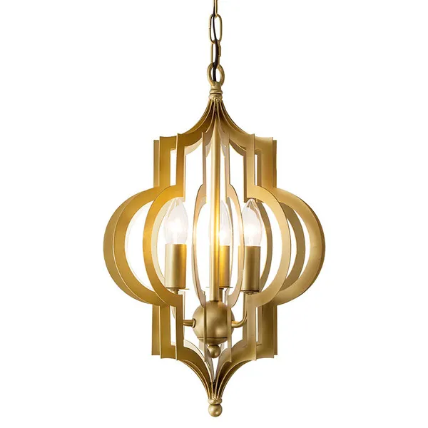 Подвесная люстра Scarlett Hollywood Regency Gold Leaf Pattern Pendant Chandelier D42 ImperiumLoft 208443-28 105468-28