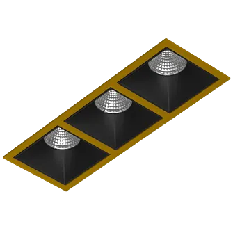 Встраиваемый светодиодный светильник Ledron RISE KIT 3 LED 4000K Gold-Black