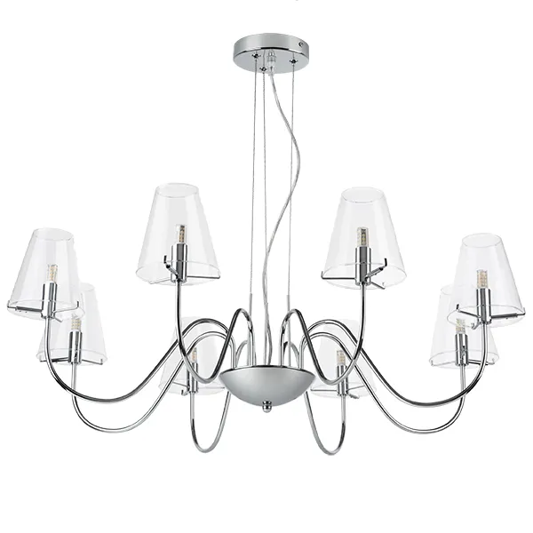 Люстра подв. 8х40W G9 ХРОМ/ПРОЗРАЧНЫЙ Lightstar 758084 DIAFANO