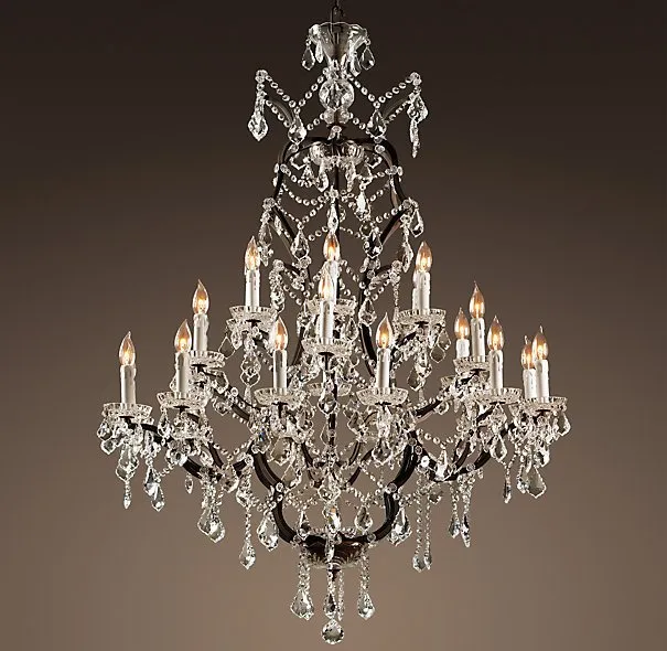 Подвесная люстра 19TH C. ROCOCO IRON &amp; CLEAR CRYSTAL 25 ImperiumLoft 107990-22 40.2219