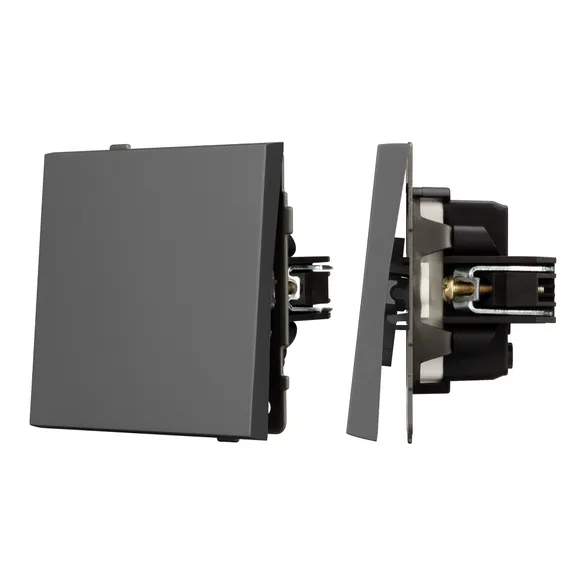 Механизм выключателя одноклавишный проходной SWT-TENDO-MKP1-SFPL-GR (230V, 10A) Arlight 054581