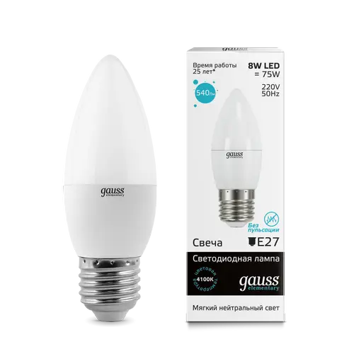 Лампа Gauss 33228 LED Elementary Candle Лампа Gauss 33228 LED Elementary Candle
