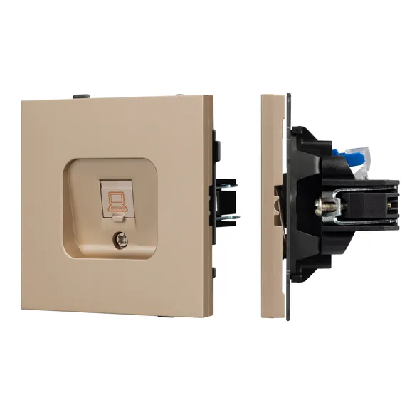 Механизм компьютерной розетки SCT-TENDO-MPC1-PL-GD (RJ-45, CAT6) (Arlight, Песочный) 054099