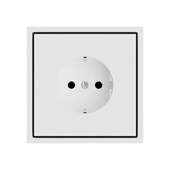 Розетка одинарная с заземлением с защитными шторками LeDron EU Socket White