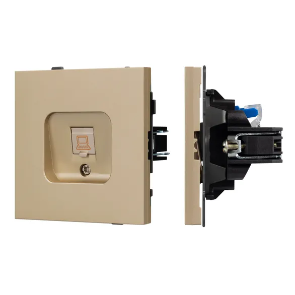 Механизм компьютерной розетки SCT-TENDO-MPC1-SFPL-GD (RJ-45, CAT6) (Матовый песочный) Arlight 054592
