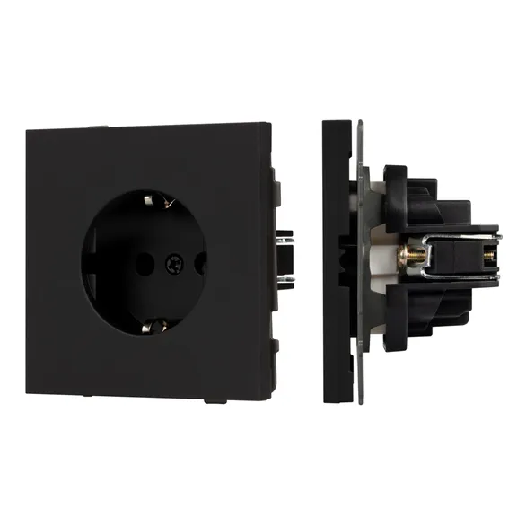 Механизм электрической розетки SCT-TENDO-MEU1-SFPL-BK (230V, 16A) (Матовый черный) Arlight 054638
