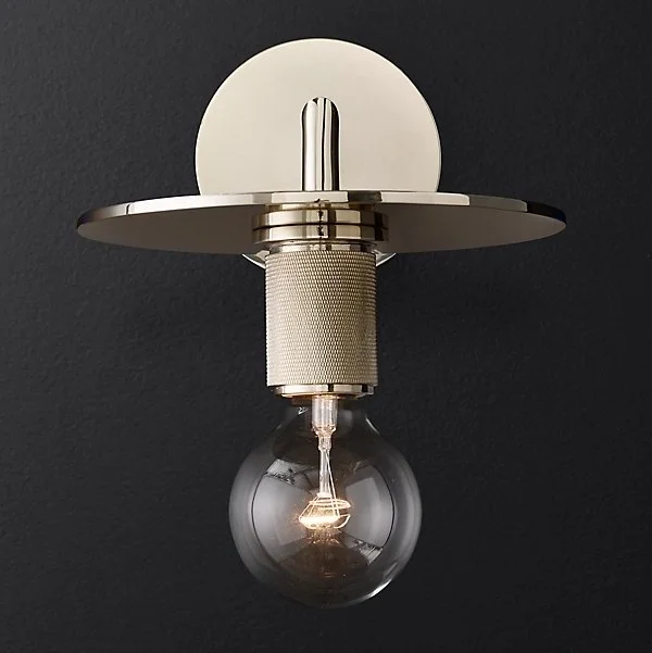 Бра Rh Utilitaire Knurled Disk Shade Sconce Silver 123283-22 ImperiumLoft Бра Rh Utilitaire Knurled Disk Shade Sconce Silver 123283-22 ImperiumLoft
