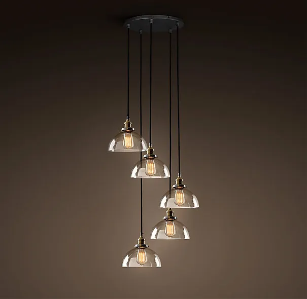 Подвесной светильник Loft Clear Glass SemiSphere Cloche 5 ImperiumLoft 75480-22 40.205