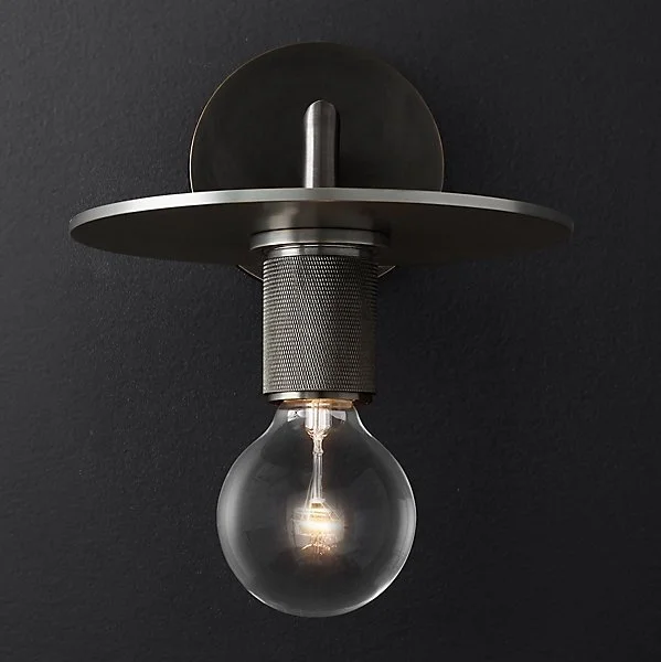 Бра Rh Utilitaire Knurled Disk Shade Sconce Black 123281-22 ImperiumLoft Бра Rh Utilitaire Knurled Disk Shade Sconce Black 123281-22 ImperiumLoft