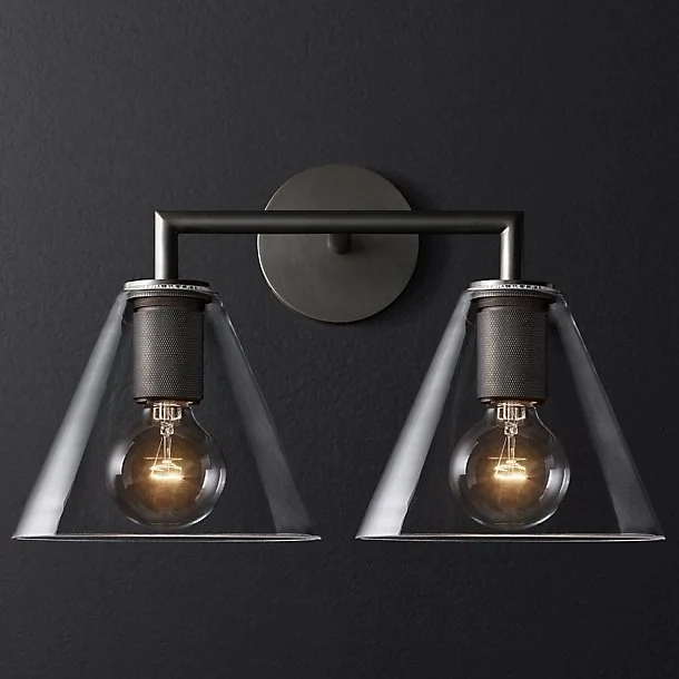 Бра Rh Utilitaire Funnel Shade Double Sconce Black 123266-22 ImperiumLoft Бра Rh Utilitaire Funnel Shade Double Sconce Black 123266-22 ImperiumLoft