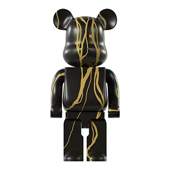 Статуэтка BEARBRICK чёрный с золотым LeDron 50E black
