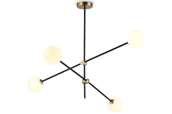 Подвесной светильник черный/латунь G9/4 max 10W D970*700 Ambrella light TR2507/4 BK/BS