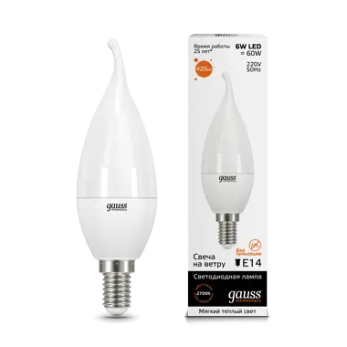 Лампа Gauss 34116 LED Elementary Candle Tailed Лампа Gauss 34116 LED Elementary Candle Tailed