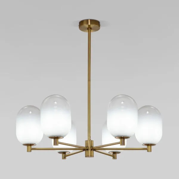 Потолочный светильник со стеклянными плафонами Eurosvet 60161/6 латунь Loona a065611