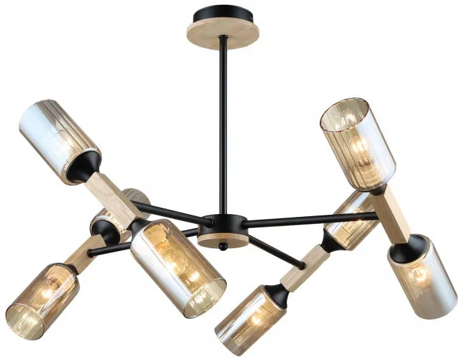Потолочная люстра Imex MD.5495-8-S-BK+WOOD