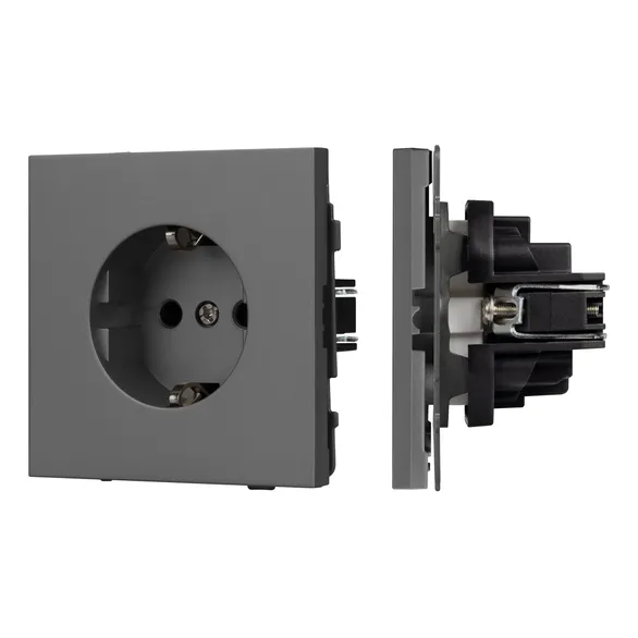 Механизм электрической розетки SCT-TENDO-MEU1-SFPL-GR (230V, 16A) (Матовый графитовый) Arlight 054640