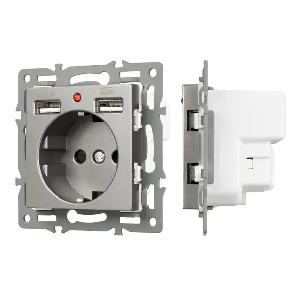 Механизм розетки с USB зарядкой Arlight 043735 Механизм розетки с USB зарядкой Arlight 043735
